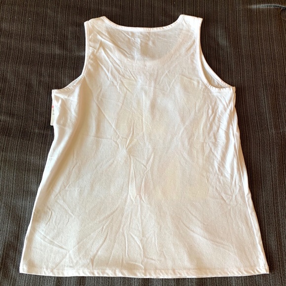 White Graphic Tank Top Fear Less. Size S-M New - Picture 6 of 7